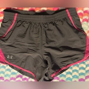 Under Armour Women's Athletic Shorts - Gray with Pink Trim